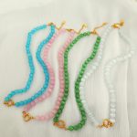 Ornament Colorful Natural Stone Cut Opal Beaded Necklace Female Vacation Leisure Clavicle Chain