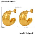 color: F1654-Gold Cast Earrings