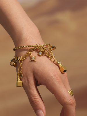 Multi-Accessories Zircon Woven Twisted Bracelet Street Fashionable Ornament DIY Accessories Stainless Steel Color Retention