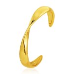 color: Wide Band Twisted Wire Bangle -8