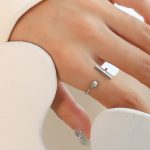 color: A052-Steel Color T Shape Open Ring One Size / size: US 7