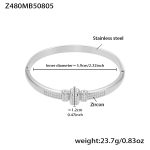 color: Z480-Steel Color White Zircon Bangle