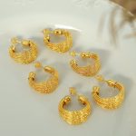 Light Luxury Design Carven Design Flash Multi-Layer Metal Earrings C- Ring Advanced Multi-Line Open Ring Set