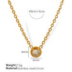 color: XL240 White Zircon Gold Necklace