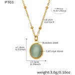 color: P703-Gold Small Blue Necklace