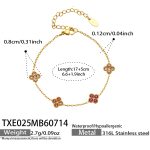 color: TXE025-Pink Color Zircon Gold Bracelet -17+5cm