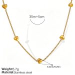 color: XL135GV Vertical Heart Gold Necklace
