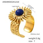 color: A964-Gold Lapis Lazuli Ring
