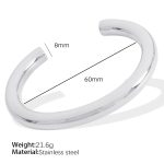 color: SZ93 Silver Width 8mm Bangle