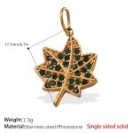 color: PJ340GNG Green Rhinestone Gold Pendant