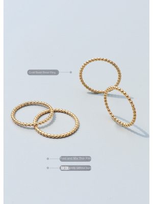 French Style Index Finger Ring Bone Joint Simple Ring Stainless Steel 18K Gold Color Protection Light Luxury Ring Little Finger Ring Couple's Ring