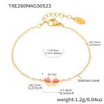 color: TXE260-Gold Butterfly Enamel Color Bracelet 13+3cm