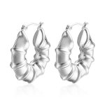 color: Bamboo Joint Earrings Steel Color MS-004