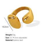 color: JZ91 US Size 7# Non-adjustable Gold Ring