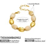 color: TXE606-Bone Color Resin Gold Bracelet -19.5+5cm