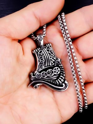 VIKING FORCE LABORATORIES Aoding Rune Stainless Steel Necklace and Pendant Men's Accessories