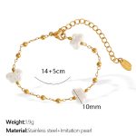 color: SL92 White Bead Gold Bracelet
