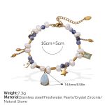 color: SL154G Natural Stone Gold Bracelet