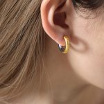 color: F1184-Steel-Gold Earrings -1.8