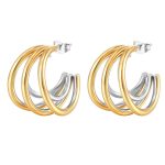 color: Five-splice Wire Earrings MS-156 Two-tone Gold