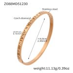 color: Z088-Rose Gold Roman Numerals With Stones