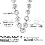 color: TXP548-Steel Color Necklace 43+5cm