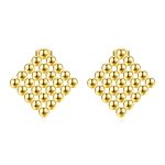 color: Square Welded Bead Earrings Gold