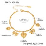 color: S167-Gold DIY Multi-charm Anklet 16+5cm