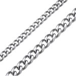 Stainless Steel Cuban Necklace Grinding Surface Men's Hip Hop Ornament