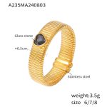 color: A235-Gold-Black Ring / size: US 6