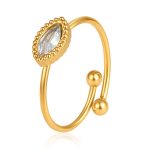 color: Marquise Zircon Ring White Zircon / size: Open Adjustable