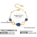 color: TXE553-Sapphire Blue Glass Stone Bracelet 18.5+5cm
