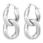 color: Chain & Clasp Mixed Connected Ear Cuff Steel Color