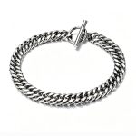 color: 8mm Wide Stainless Steel / size: 18cm Bracelet