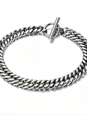 Stainless Steel OT Buckle Cuban Bracelet Men's Thick Chain Bracelet Hip Hop Accessories Bracelet