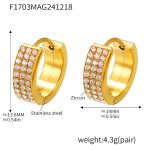 color: F1703-Gold White Zircon Earrings