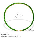 color: XL882GNG5.1MM Green Zircon Necklace