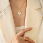 color: RP014-V Letter Gold Necklace -39+5cm
