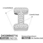 color: D450-Letter I Steel Color Pendant