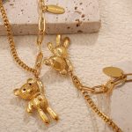 Design New Bear Necklace Female Simple Hip Hop Cold All-Match Item Clavicle