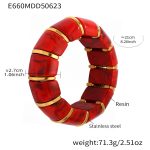 color: E660-Red Color Elastic Bangle 20cm