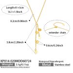 color: KP014-020--Heart Shape Gold Y Shape Necklace -41+5cm