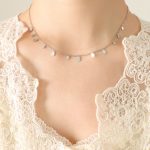 color: P537-Steel Color Drop Necklace -40+5cm