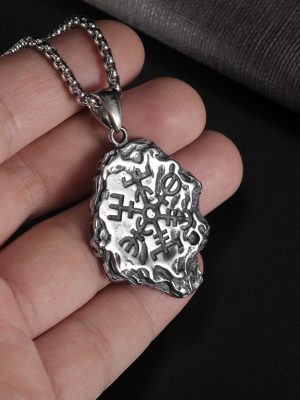 New Arrival Meteorite Unique Hipster Triangle Pendant Nordic Stainless Steel Vintage Culture Totem Necklace