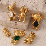 New Necklace Pendant 18K Gold Plating Stainless Steel Advanced All-Match Color-Preserving Bear Ornament