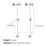 color: EH1084WES Glass Bead Silver Earrings
