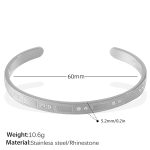 color: SZ306WES White Rhinestone Silver Bangle