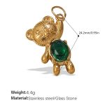 color: PJ353GNG Green Glass Stone Gold Pendant