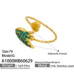 color: A1000-Blue Zircon Manta Ray Open Ring -G