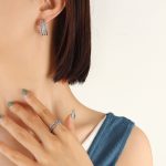 color: F609-Steel Color Two Twist Earrings